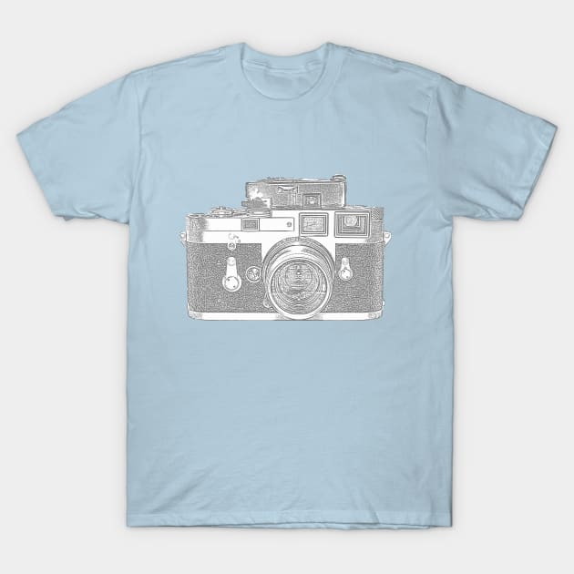 Retro Vintage Camera On Blue Background T-Shirt by Squeeb Creative